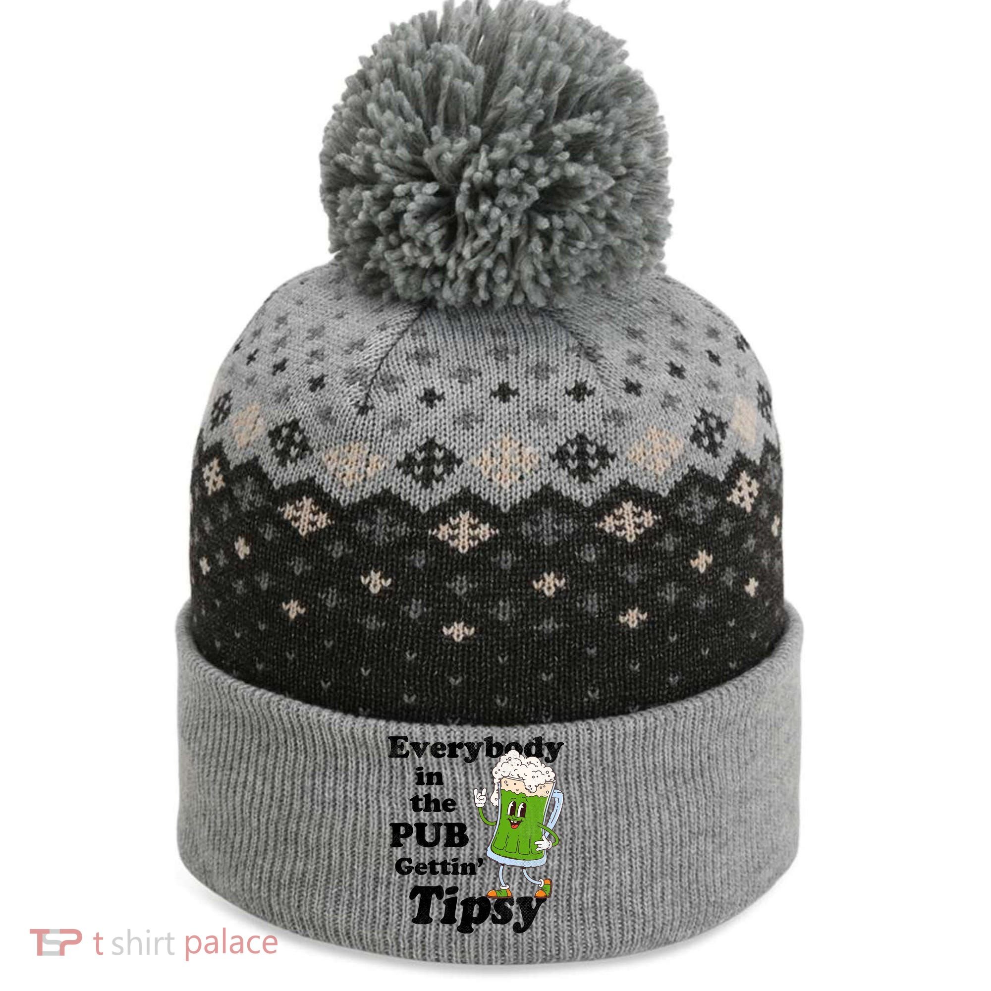 Everybody In The Pub Gettin Tipsy The Baniff Cuffed Pom Beanie