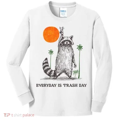 Everyday Is Trash Day Kids Long Sleeve Shirt