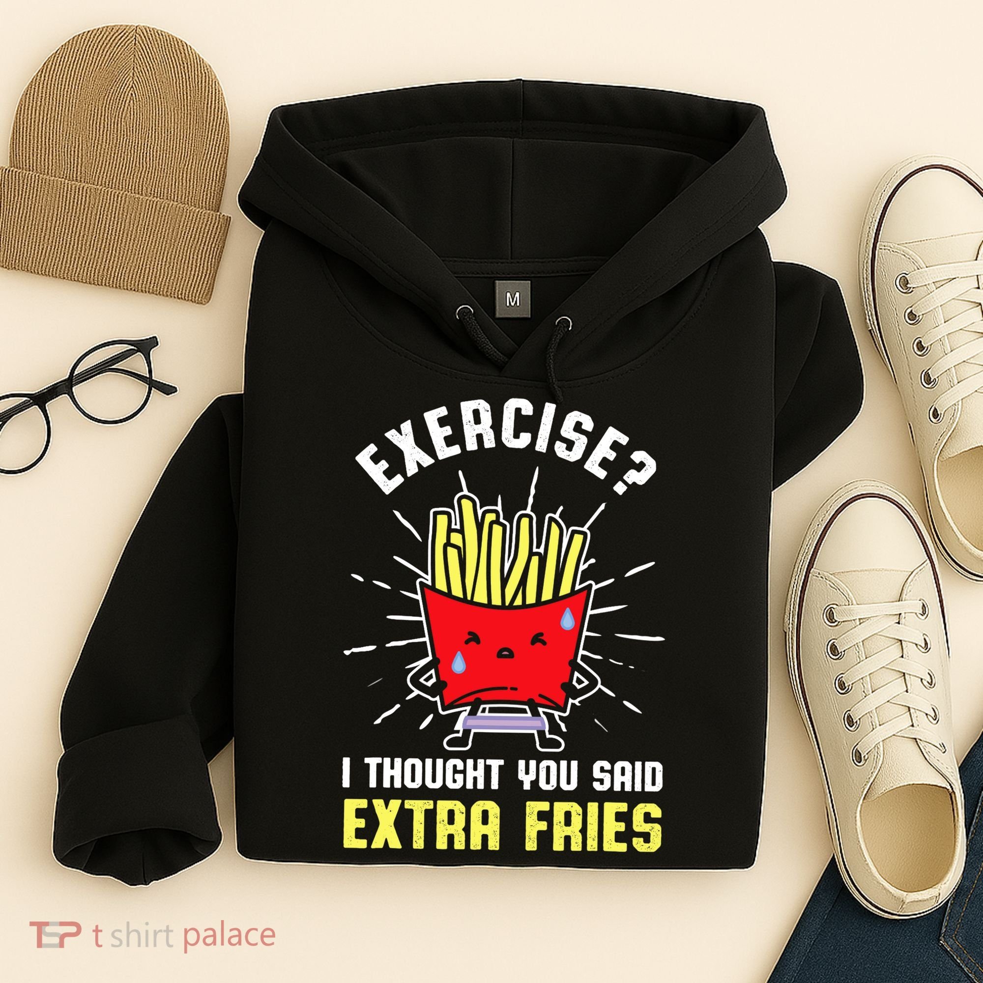 Exercise I Thought You Said Extra Fries Workout Fries Lover Hoodie