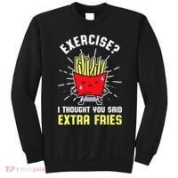 Exercise I Thought You Said Extra Fries Workout Fries Lover Sweatshirt thumb 0