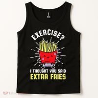 Exercise I Thought You Said Extra Fries Workout Fries Lover Tank Top thumb 2