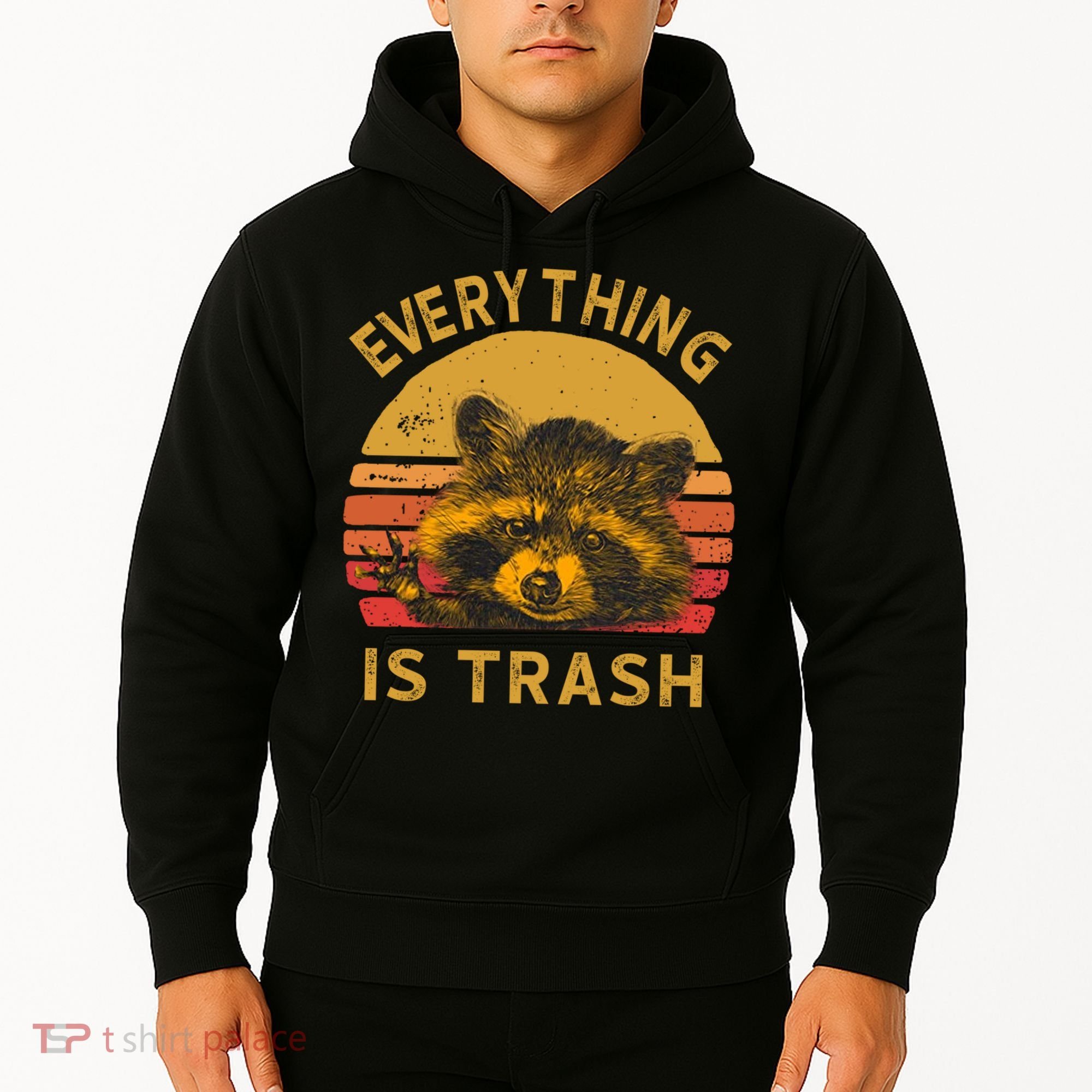 Everything Is Trash Fun Raccoon Picture Camping Hiking Gift Hoodie