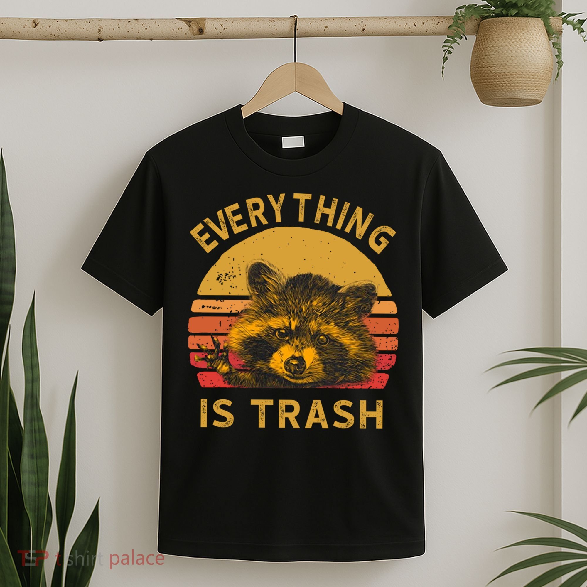 Everything Is Trash Fun Raccoon Picture Camping Hiking Gift T-Shirt