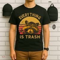 Everything Is Trash Fun Raccoon Picture Camping Hiking Gift T-Shirt thumb 6