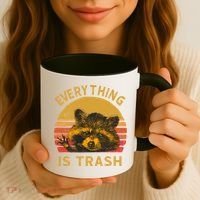 Everything Is Trash Fun Raccoon Picture Camping Hiking Gift Coffee Mug thumb 3