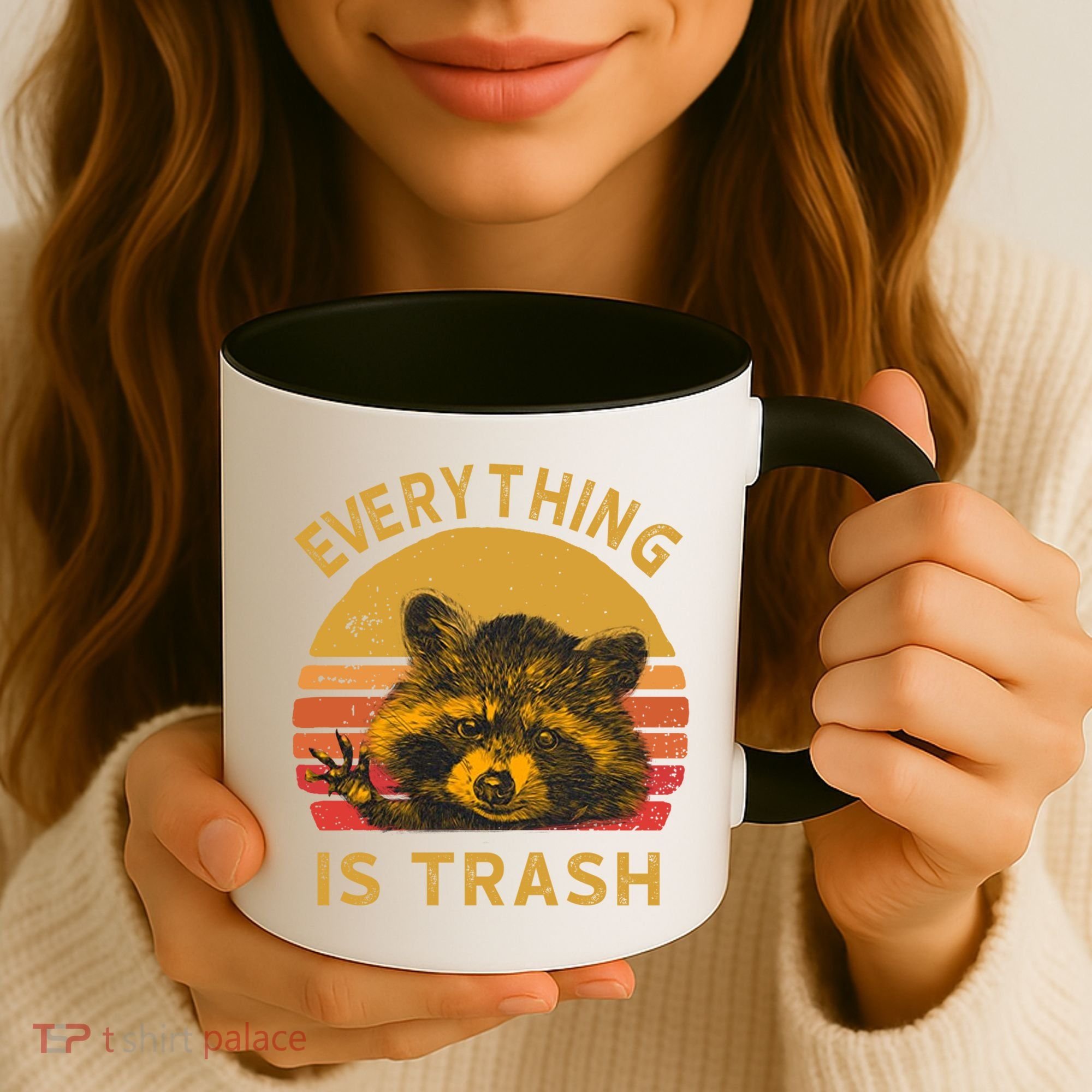 Everything Is Trash Fun Raccoon Picture Camping Hiking Gift Coffee Mug
