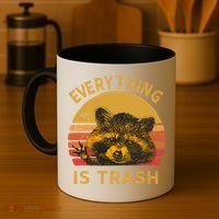 Everything Is Trash Fun Raccoon Picture Camping Hiking Gift Coffee Mug thumb 4