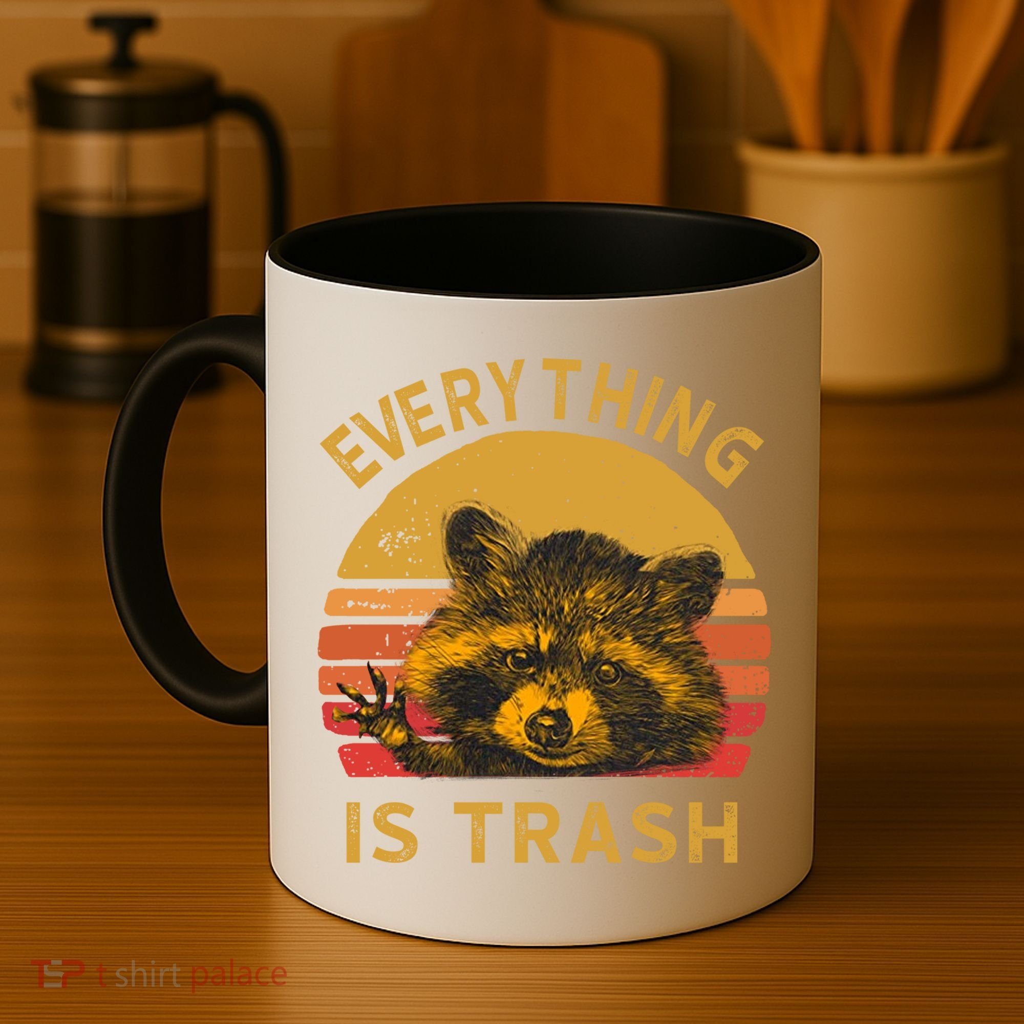 Everything Is Trash Fun Raccoon Picture Camping Hiking Gift Coffee Mug