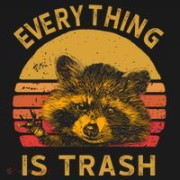 Everything Is Trash Fun Raccoon Picture Camping Hiking Gift Coaster thumb 2