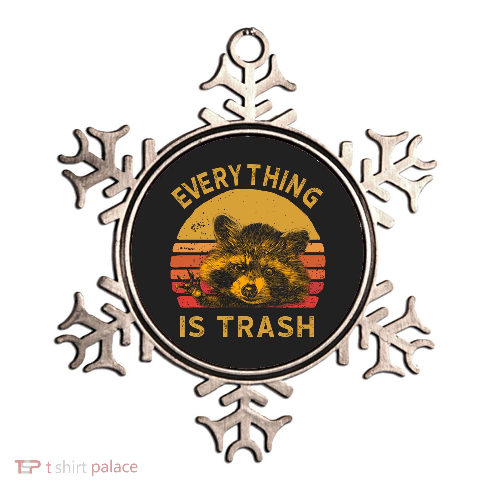 Everything Is Trash Fun Raccoon Picture Camping Hiking Gift Ornament