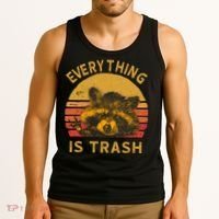Everything Is Trash Fun Raccoon Picture Camping Hiking Gift Tank Top thumb 3