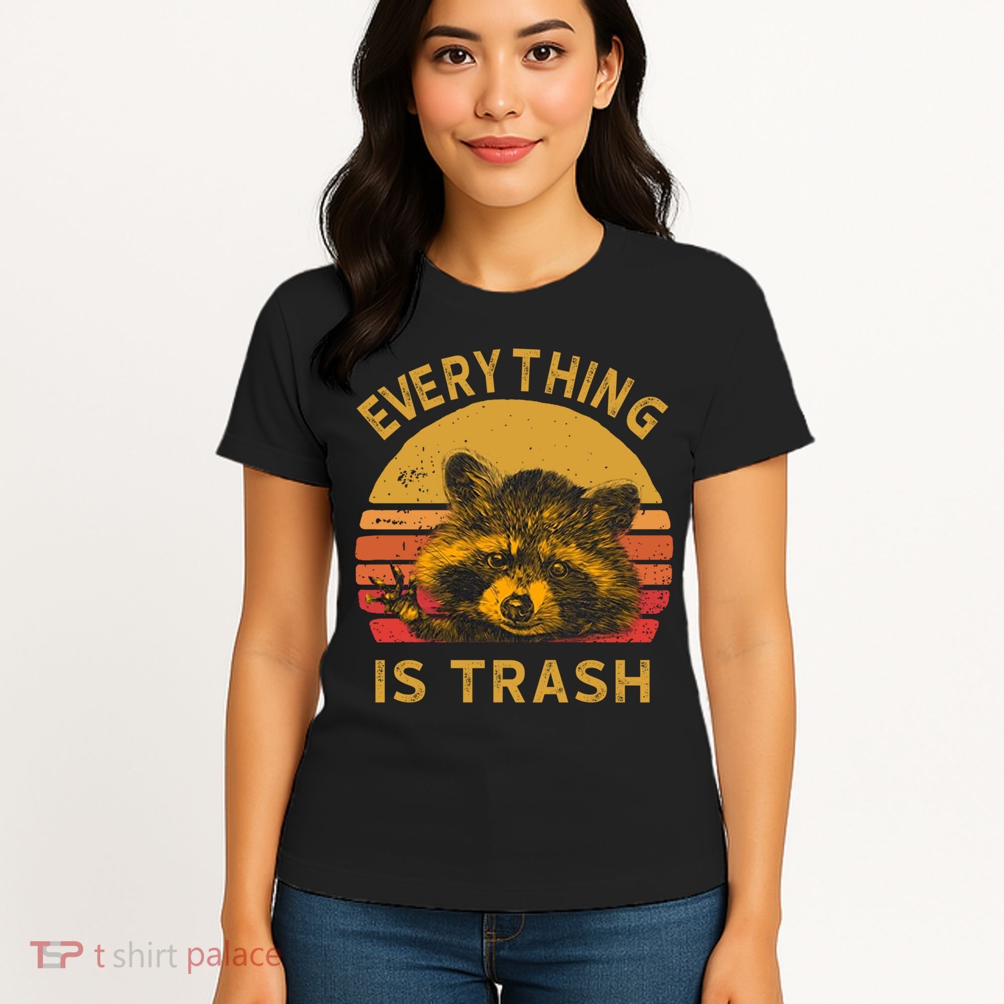 Everything Is Trash Fun Raccoon Picture Camping Hiking Gift Women's T-Shirt
