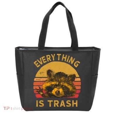 Everything Is Trash Fun Raccoon Picture Camping Hiking Gift Tote Bag