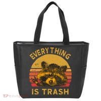 Everything Is Trash Fun Raccoon Picture Camping Hiking Gift Tote Bag thumb 0