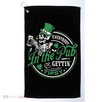 Everybody In The Pub Gettin Tipsy Shenanigans Drinking Golf Towel thumb 0