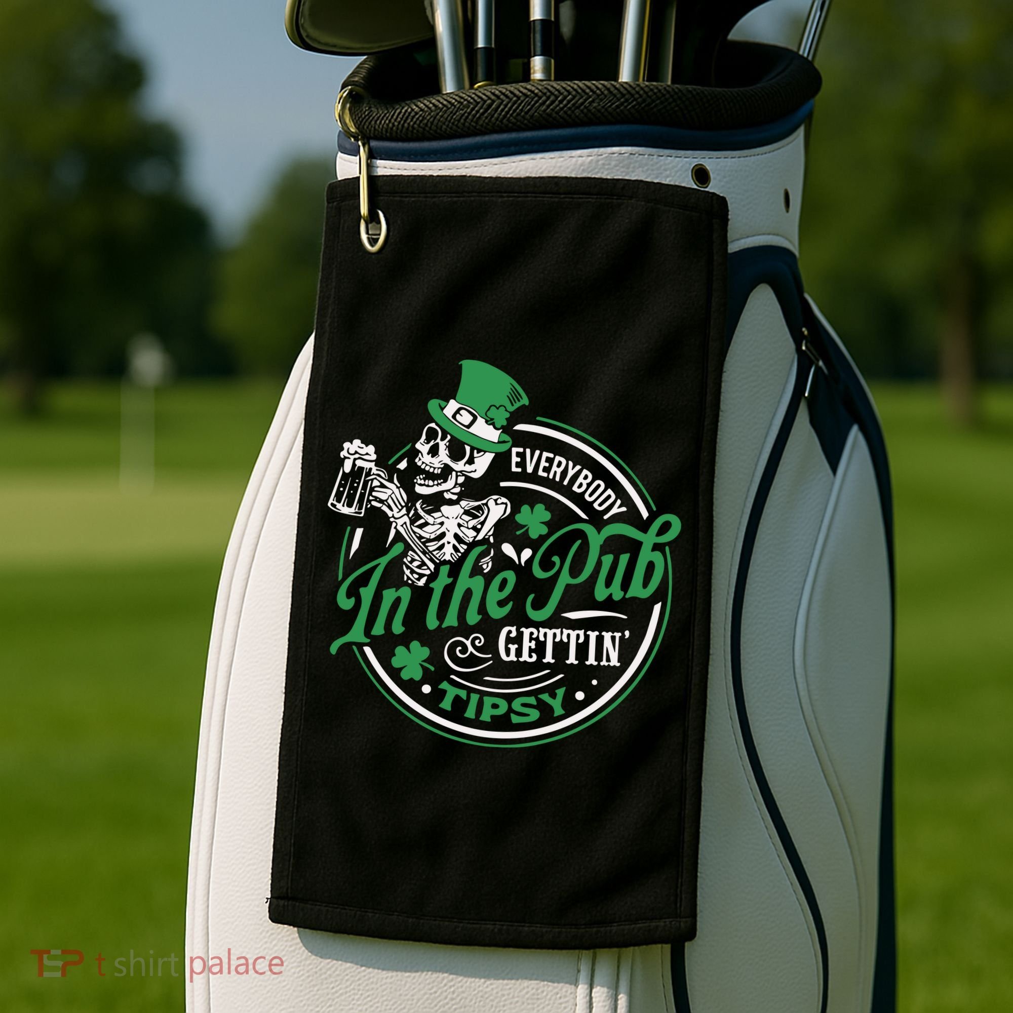 Everybody In The Pub Gettin Tipsy Shenanigans Drinking Golf Towel