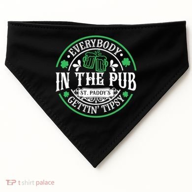 Everybody In The Pub Getting Tipsy St Patricks Day Drinking USA-Made Doggie Bandana