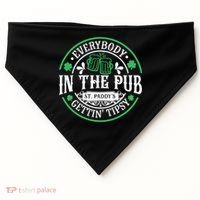 Everybody In The Pub Getting Tipsy St Patricks Day Drinking USA-Made Doggie Bandana thumb 0