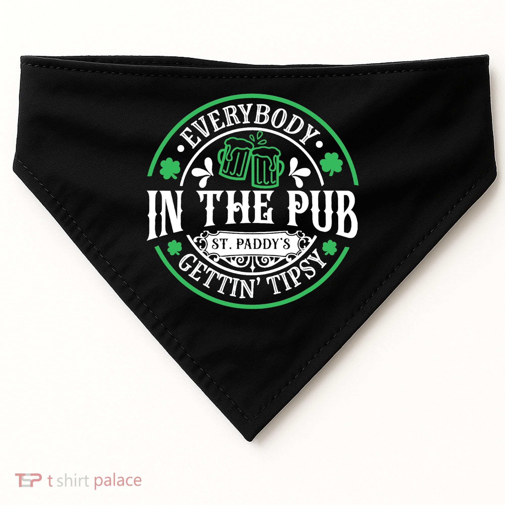 Everybody In The Pub Getting Tipsy St Patricks Day Drinking USA-Made Doggie Bandana