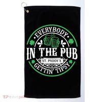 Everybody In The Pub Getting Tipsy St Patricks Day Drinking Golf Towel thumb 0