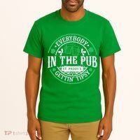 Everybody In The Pub Getting Tipsy St Patricks Day Drinking Tall T-Shirt thumb 2