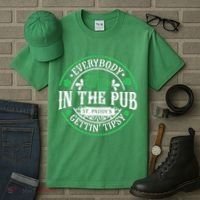 Everybody In The Pub Getting Tipsy St Patricks Day Drinking Tall T-Shirt thumb 3