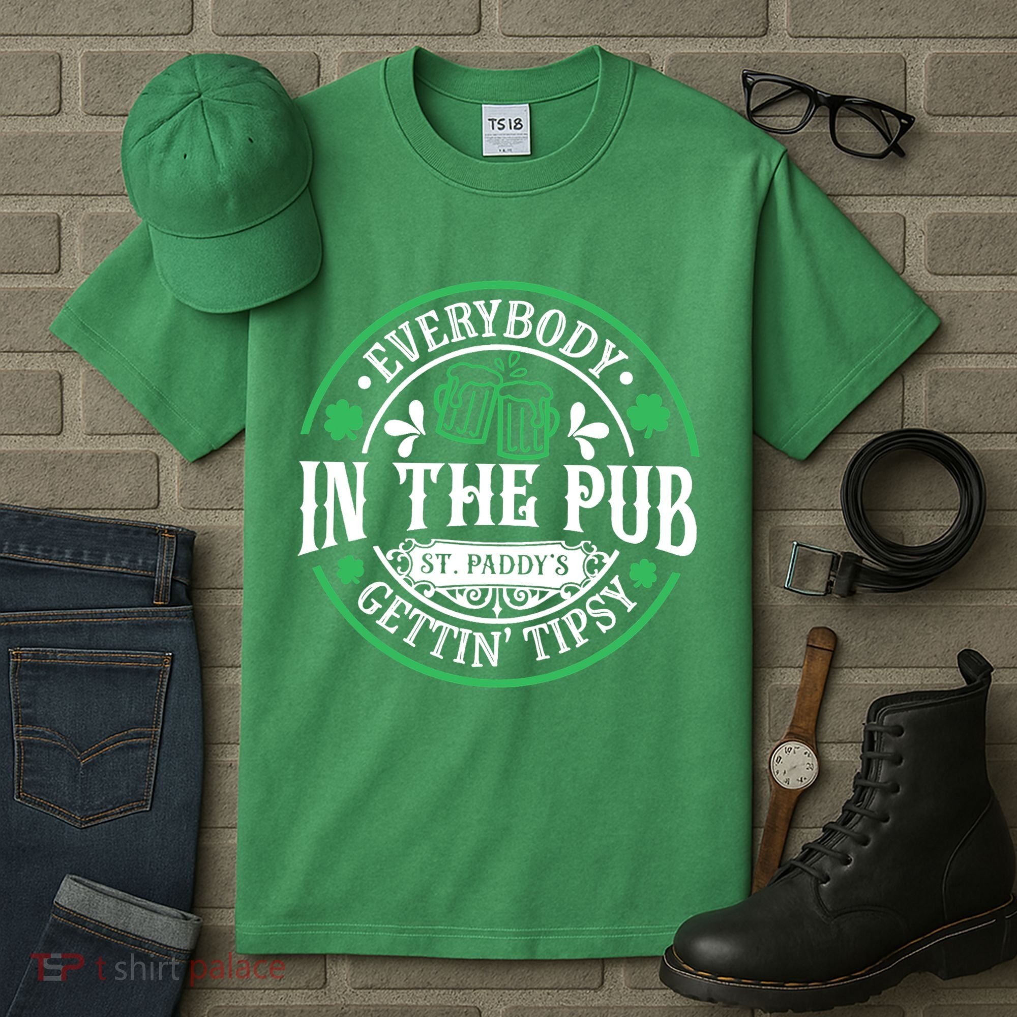 Everybody In The Pub Getting Tipsy St Patricks Day Drinking Tall T-Shirt