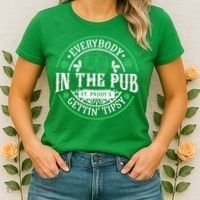 Everybody In The Pub Getting Tipsy St Patricks Day Drinking Women's T-Shirt thumb 2