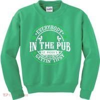Everybody In The Pub Getting Tipsy St Patricks Day Drinking Kids Sweatshirt thumb 0