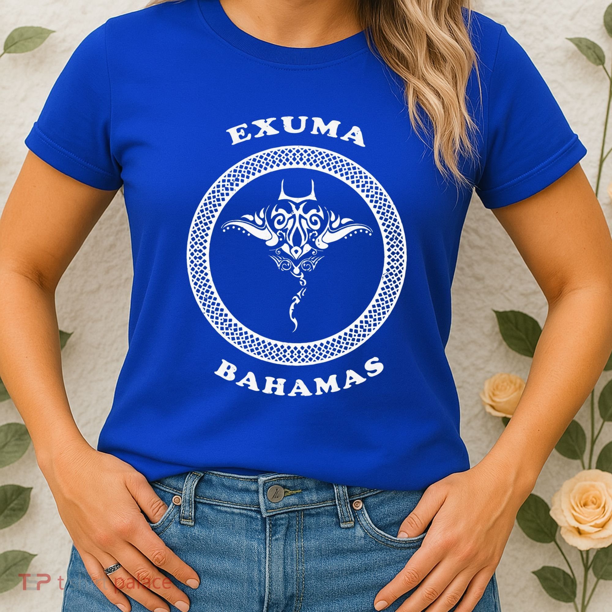 Exuma Islandsbahamas Tribal Stingray Vacation Women's T-Shirt