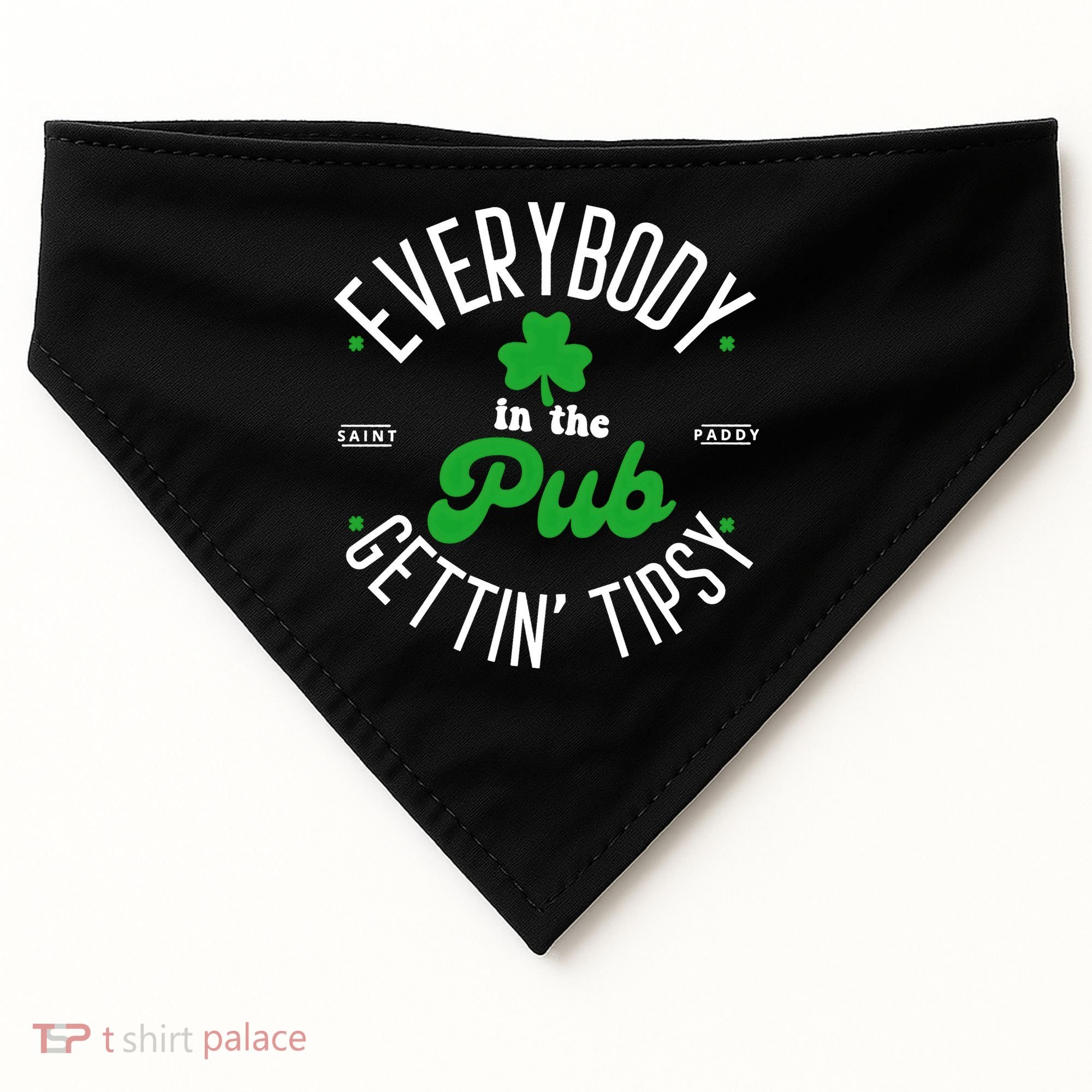 Everybody In The Pub Getting Tipsy Saint Paddy St. Patrick's Day USA-Made Doggie Bandana