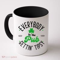 Everybody In The Pub Getting Tipsy Saint Paddy St. Patrick's Day Coffee Mug thumb 0