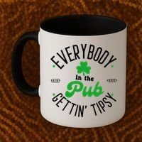 Everybody In The Pub Getting Tipsy Saint Paddy St. Patrick's Day Coffee Mug thumb 2