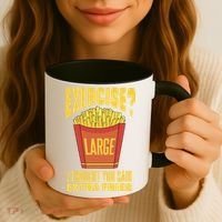 Exercise I Thought You Said Extra Fries Funny Fitness Coffee Mug thumb 3