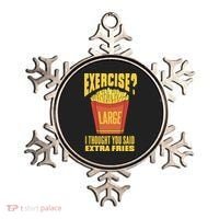 Exercise I Thought You Said Extra Fries Funny Fitness Ornament thumb 0