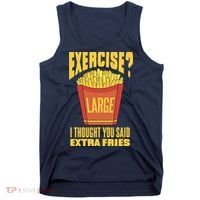 Exercise I Thought You Said Extra Fries Funny Fitness Tank Top thumb 0