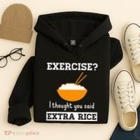 Exercise I Thought You Said Extra Rice Funny Asian Hoodie thumb 4