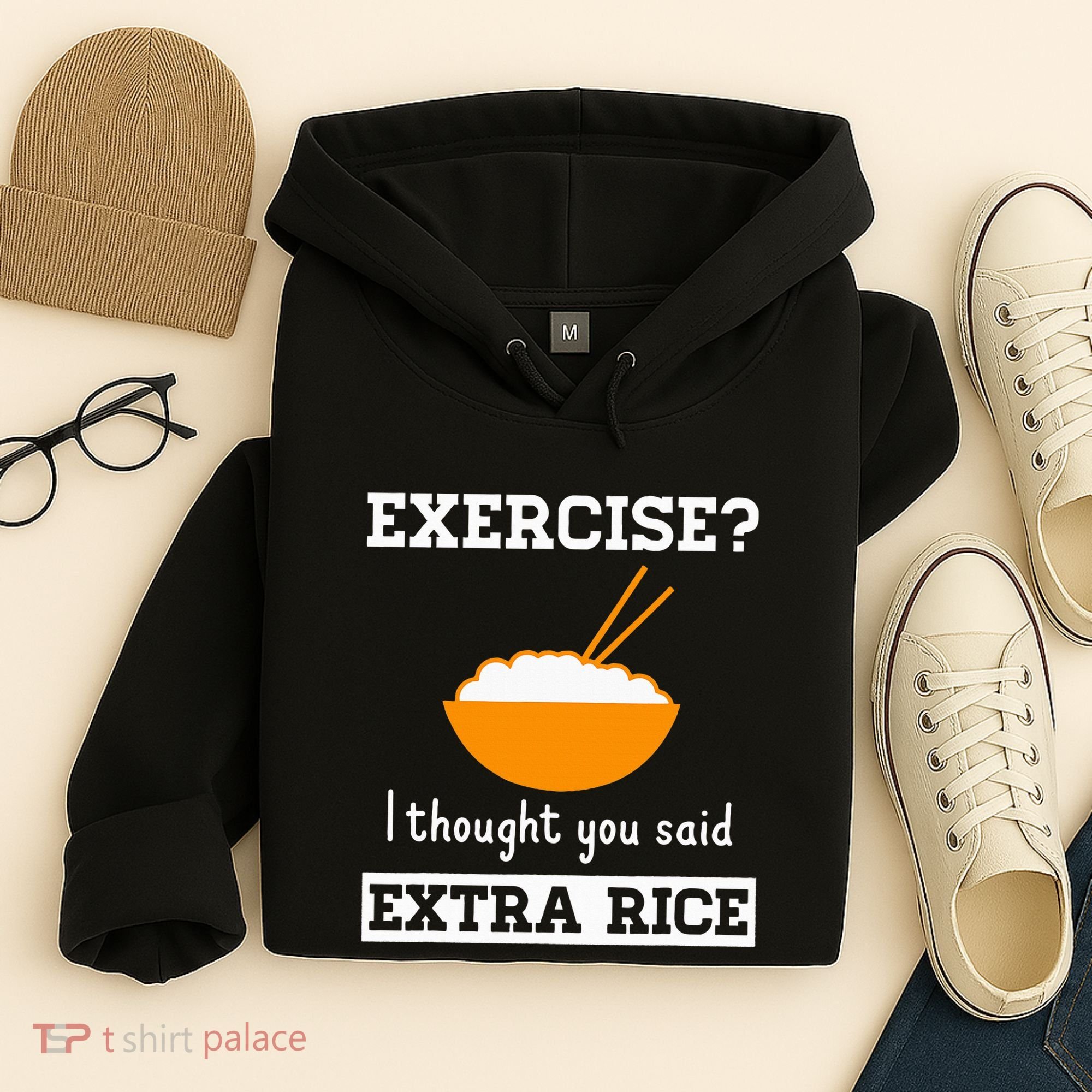 Exercise I Thought You Said Extra Rice Funny Asian Hoodie