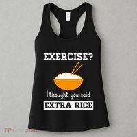 Exercise I Thought You Said Extra Rice Funny Asian Women's Tank Top thumb 3