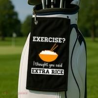 Exercise I Thought You Said Extra Rice Funny Asian Golf Towel thumb 2