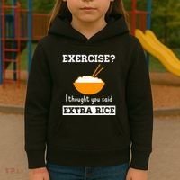 Exercise I Thought You Said Extra Rice Funny Asian Kids Hoodie thumb 3