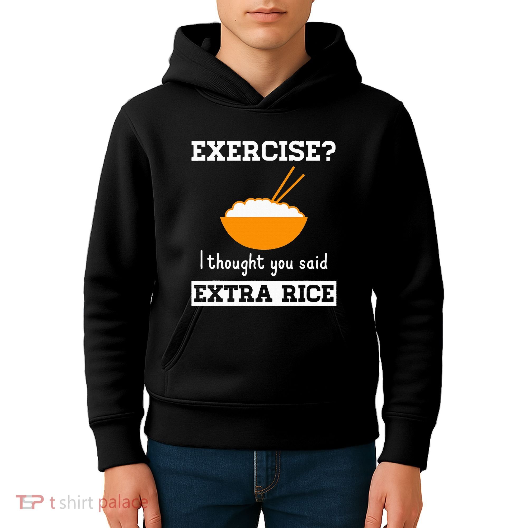 Exercise I Thought You Said Extra Rice Funny Asian Kids Hoodie