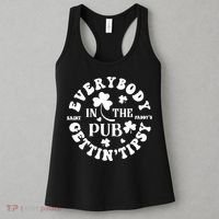 Everybody In The Pub Getting Tipsy St Patricks Day Shamrock Women's Tank Top thumb 3