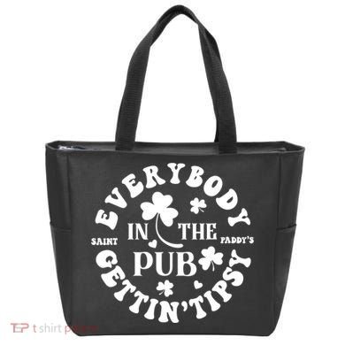 Everybody In The Pub Getting Tipsy St Patricks Day Shamrock Tote Bag