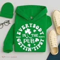 Everybody In The Pub Getting Tipsy St Patricks Day Shamrock Hoodie thumb 4