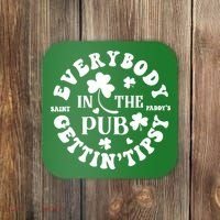 Everybody In The Pub Getting Tipsy St Patricks Day Shamrock Coaster thumb 0
