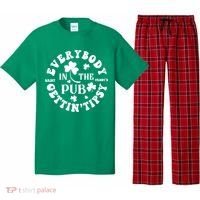 Everybody In The Pub Getting Tipsy St Patricks Day Shamrock Pajama Set thumb 0