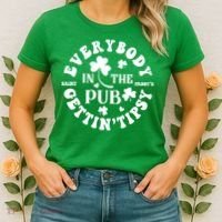 Everybody In The Pub Getting Tipsy St Patricks Day Shamrock Women's T-Shirt thumb 2