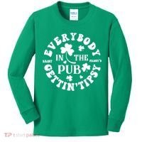 Everybody In The Pub Getting Tipsy St Patricks Day Shamrock Kids Long Sleeve Shirt thumb 0