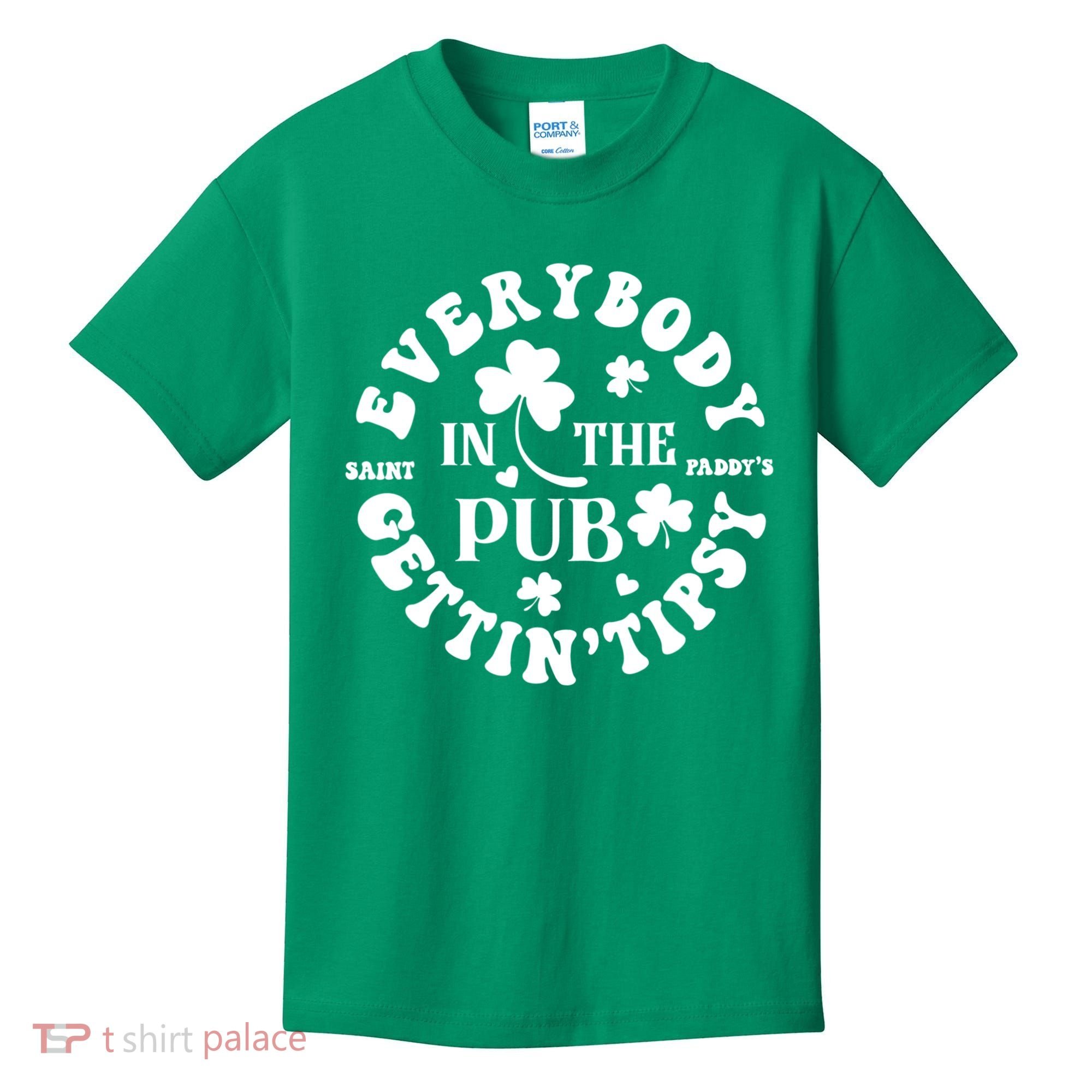 Everybody In The Pub Getting Tipsy St Patricks Day Shamrock Kids T-Shirt